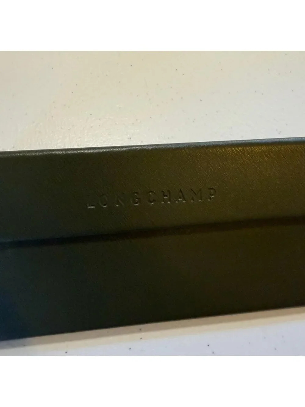 Longchamp Semi-Hard Shell Folding Eyeglasses Glasses Case Olive Green Designer